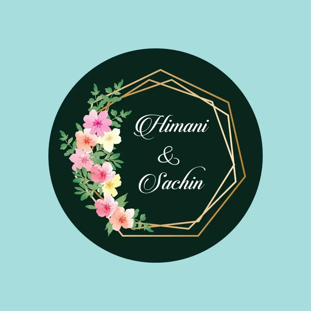 Custom bride and groom name wedding invitation stickers India